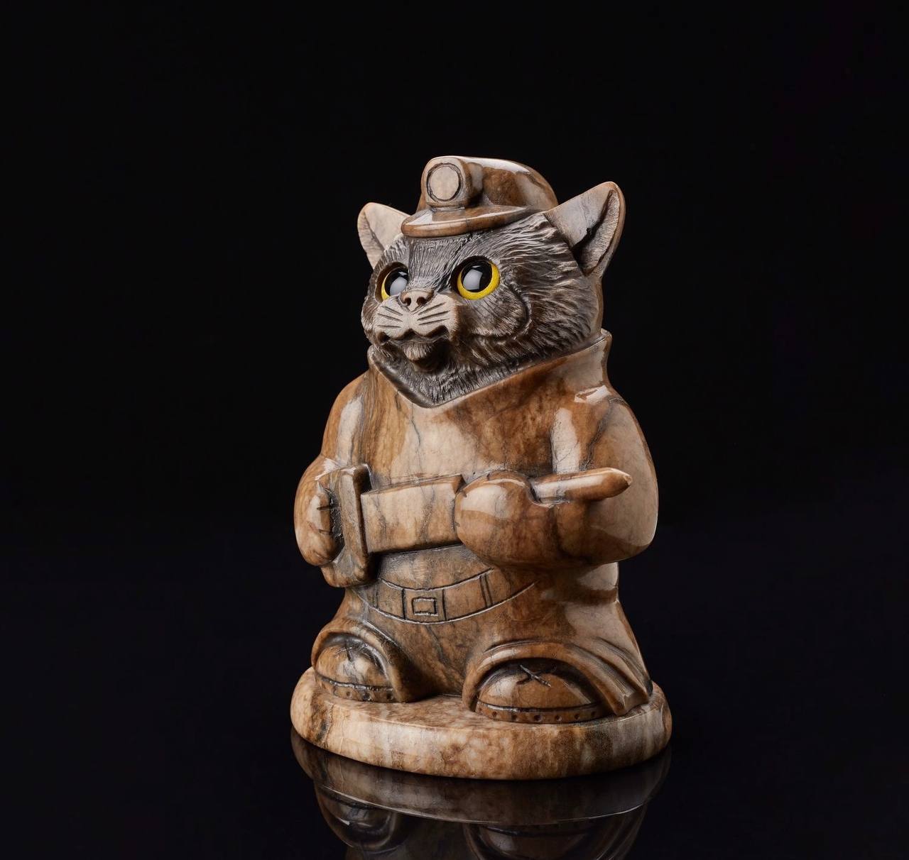 Miner Cat Figurine